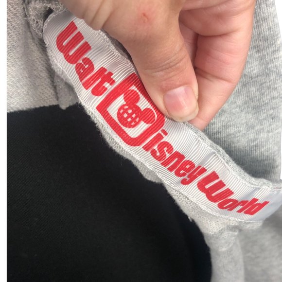 Disney Parks Walt Disney World Gray w/ Red Reverse Sequin Mickey Pullover Sz M - Picture 6 of 9